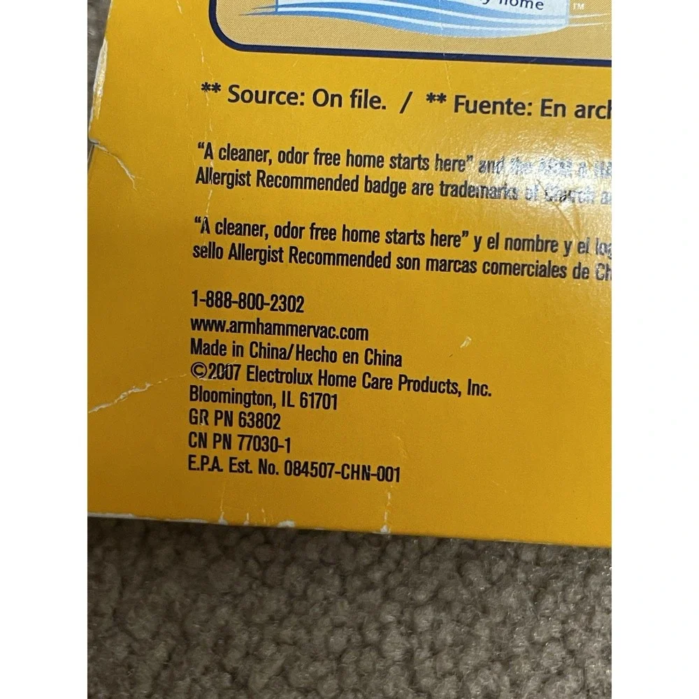 ARM & HAMMER Electrolux C Premium Allergen Vacuum Bags 3-in a Box 62617 NEW 2007